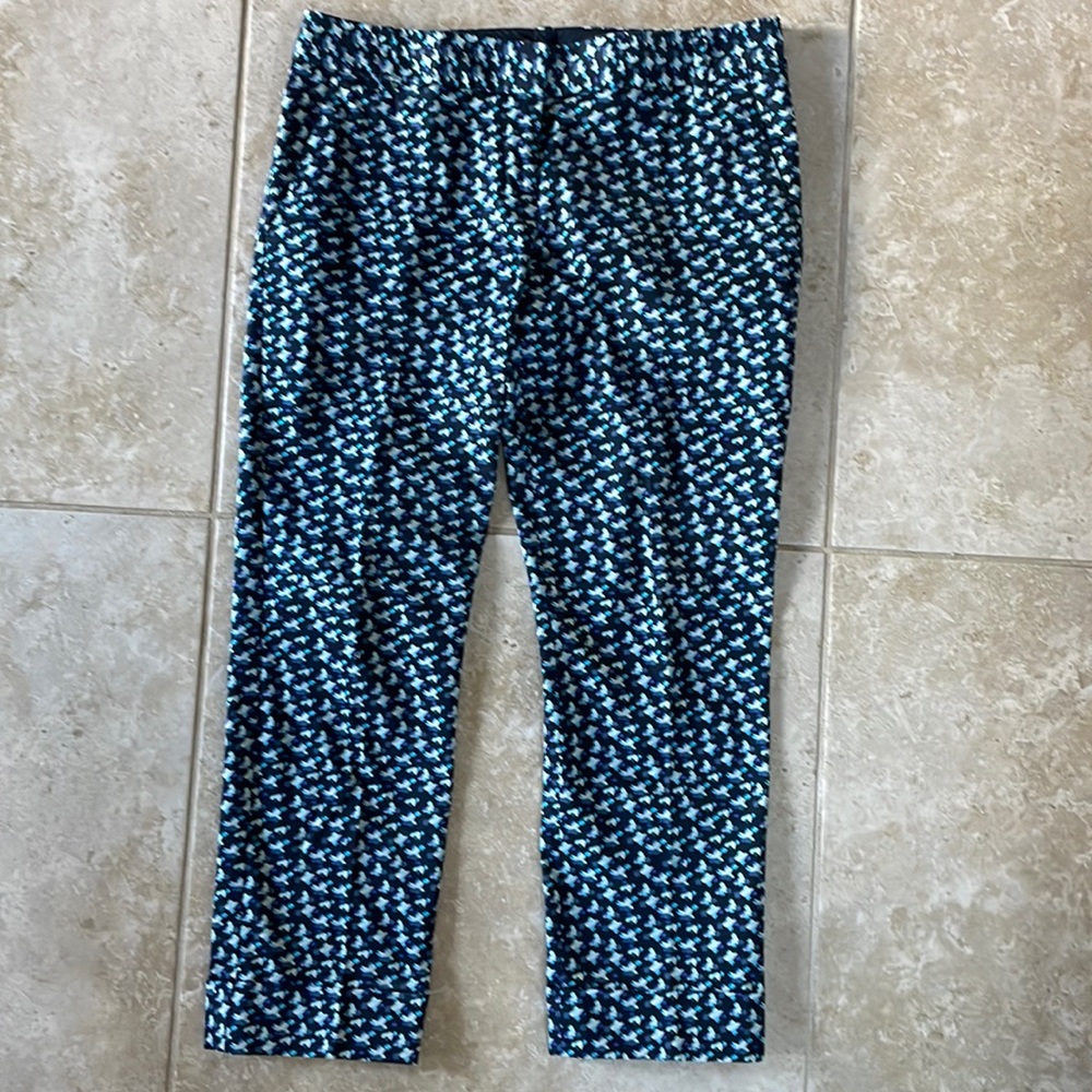 THE LIMITED Lightweight Cotton Blue Print Ankle Pants